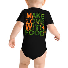 Load image into Gallery viewer, Carrot Heart Baby Short Sleeve Cotton Onesie Black Back