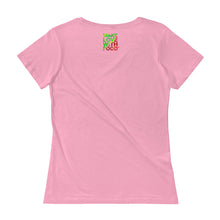 Load image into Gallery viewer, Strawberry Women&#39;s Scoopneck Cotton T Shirt Charity Pink Back