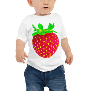 Strawberry Baby Cotton Short Sleeve T Shirt White Front