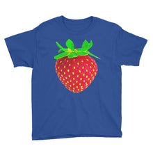 Load image into Gallery viewer, Strawberry Youth Cotton Short Sleeve T Shirt Royal Blue Front