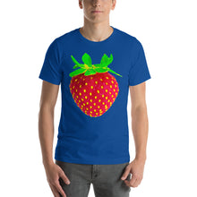 Load image into Gallery viewer, Strawberry Men&#39;s Cotton Short Sleeve T Shirt True Royal Front