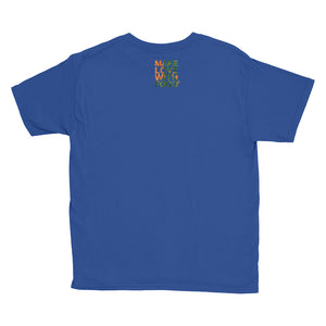 Carrot Heart Youth Cotton Short Sleeve T Shirt Royal Blue Back