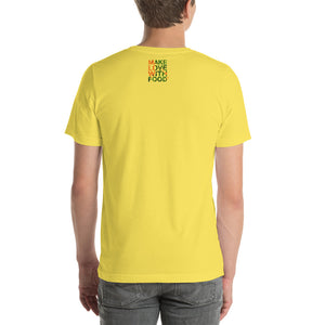 Carrot Heart Men's Cotton Short Sleeve T Shirt Yellow Back