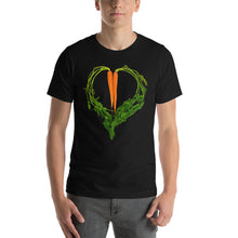 Load image into Gallery viewer, Carrot Heart Men&#39;s Cotton Short Sleeve T Shirt Black Front