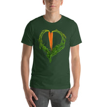 Load image into Gallery viewer, Carrot Heart Men&#39;s Cotton Short Sleeve T Shirt Forest Front
