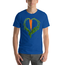 Load image into Gallery viewer, Carrot Heart Men&#39;s Cotton Short Sleeve T Shirt True Royal Front