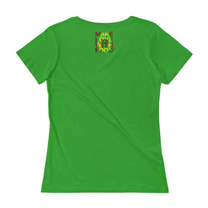 Avocado Women's Scoopneck Cotton T Shirt Green Apple Back