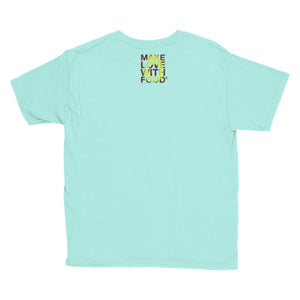 Avocado Youth Cotton Short Sleeve T Shirt Teal Ice Back