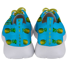Load image into Gallery viewer, Men&#39;s blue pineapple shoes back