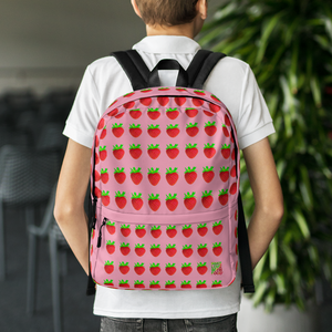 Strawberry Pink Backpack lifestyle
