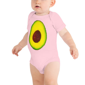 Avocado Baby Short Sleeve Cotton Onesie Pink Front
