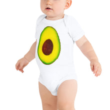 Load image into Gallery viewer, Avocado Baby Short Sleeve Cotton Onesie White Front