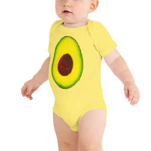 Avocado Baby Short Sleeve Cotton Onesie Yellow Front