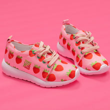 Load image into Gallery viewer, Pink Strawberry Kids Lightweight Sports Shoes Side