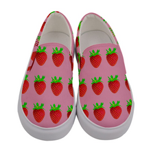Load image into Gallery viewer, Pink Strawberry Women&#39;s Slip-On Shoe Front