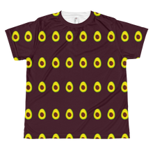 Load image into Gallery viewer, Avocado All Over Youth and Kids Short Sleeve T Shirt Maroon front