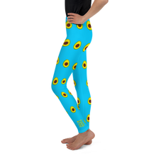 Load image into Gallery viewer, Avocado Youth and Kids Leggings blue side