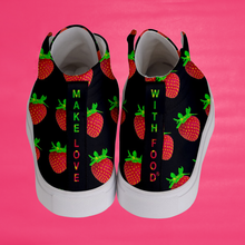 Load image into Gallery viewer, Men&#39;s black strawberry shoes back