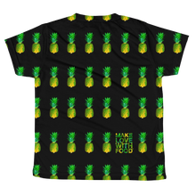 Load image into Gallery viewer, Pineapple All Over Youth and Kids Short Sleeve T Shirt black back