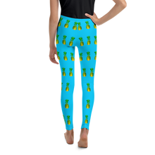 Load image into Gallery viewer, Pineapple Youth and Kids Leggings Blue Black