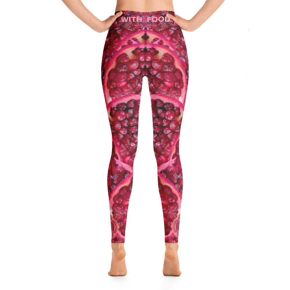 Pomegranate Root Chakra Women's Yoga Workout Leggings – Make Love With Food