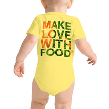 Load image into Gallery viewer, Carrot Heart Baby Short Sleeve Cotton Onesie Yellow Back
