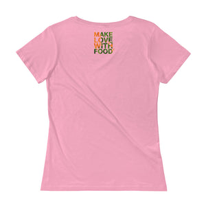 Carrot Heart Women's Scoopneck Cotton T Shirt Charity Pink Back