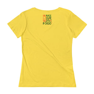 Carrot Heart Women's Scoopneck Cotton T Shirt Lemon Zest Back