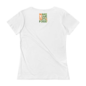 Carrot Heart Women's Scoopneck Cotton T Shirt White Back