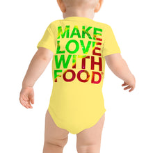 Load image into Gallery viewer, Strawberry Baby Short Sleeve Cotton Onesie Yellow Back