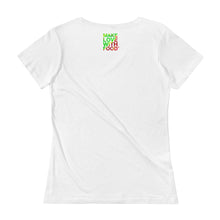 Load image into Gallery viewer, Strawberry Women&#39;s Scoopneck Cotton T Shirt White Back