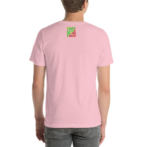 Strawberry Men's Cotton Short Sleeve T Shirt Pink Back
