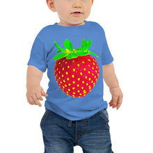 Load image into Gallery viewer, Strawberry Baby Cotton Short Sleeve T Shirt Columbia Blue Front