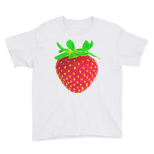 Load image into Gallery viewer, Strawberry Youth Cotton Short Sleeve T Shirt White Front
