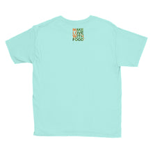 Load image into Gallery viewer, Carrot Heart Youth Cotton Short Sleeve T Shirt Teal Ice Back