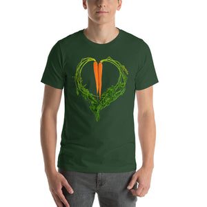 Carrot Heart Men's Cotton Short Sleeve T Shirt Forest Front
