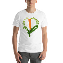 Load image into Gallery viewer, Carrot Heart Men&#39;s Cotton Short Sleeve T Shirt White Front