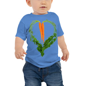 Carrot Heart Baby Jersey Short Sleeve T Shirt Columbia Blue Front