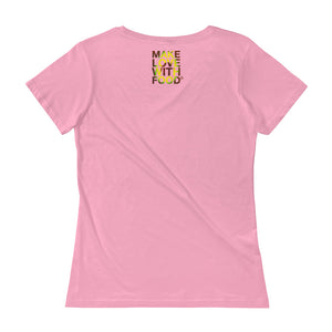 Avocado Women's Scoopneck Cotton T Shirt Pink Back