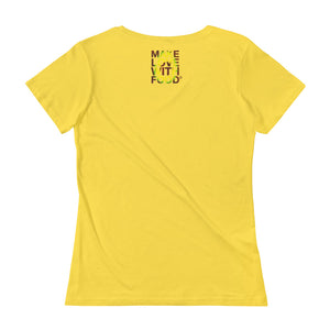 Avocado Women's Scoopneck Cotton T Shirt Yellow Back