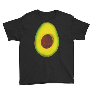 Avocado Youth Cotton Short Sleeve T Shirt Black Front