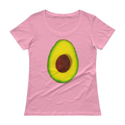 Avocado Women's Scoopneck Cotton T Shirt Pink Front