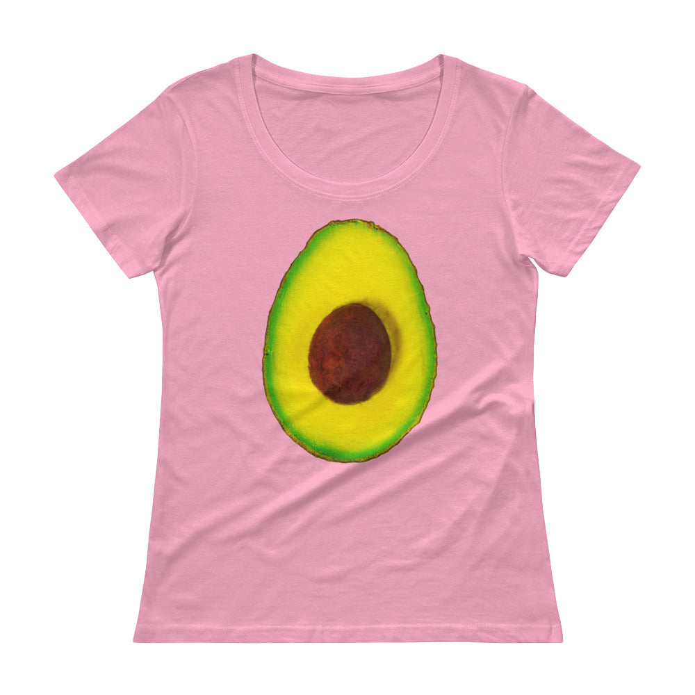 Avocado Women's Scoopneck Cotton T Shirt Pink Front