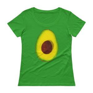 Avocado Women's Scoopneck Cotton T Shirt Green Apple Front