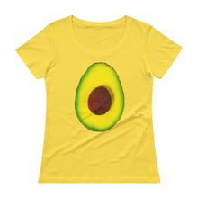 Load image into Gallery viewer, Avocado Women&#39;s Scoopneck Cotton T Shirt Yellow Front
