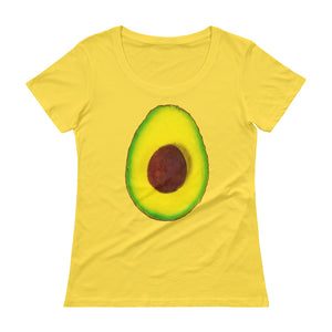 Avocado Women's Scoopneck Cotton T Shirt Yellow Front