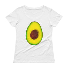 Load image into Gallery viewer, Avocado Women&#39;s Scoopneck Cotton T Shirt White Front