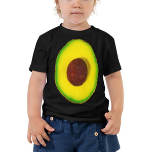 Avocado Toddler Cotton Short Sleeve T Shirt Black Front