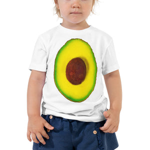 Avocado Toddler Cotton Short Sleeve T Shirt White Front