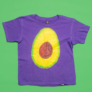 Avocado Youth Cotton Short Sleeve T Shirt Purple Front